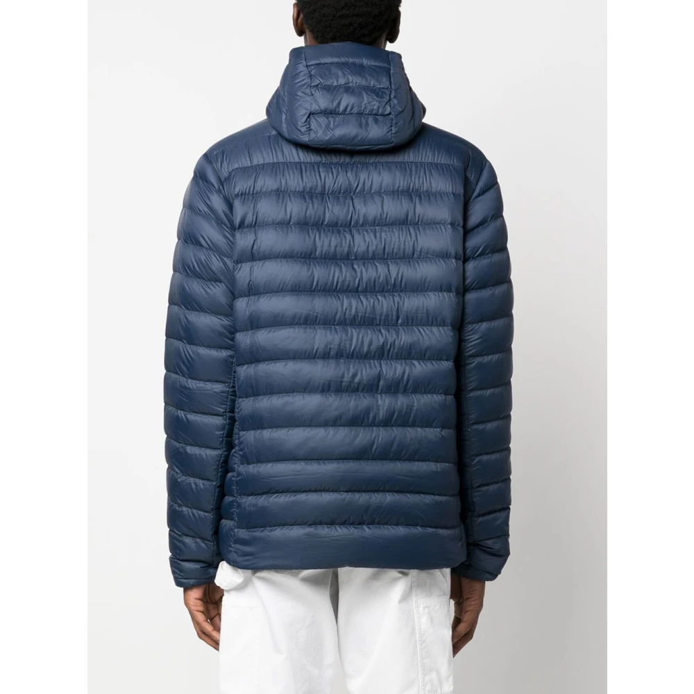 Patagonia Navy Hooded Donsjas met Ritszakken Blue Heren