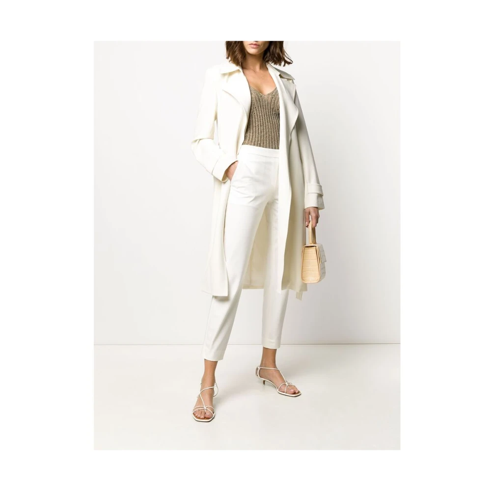 Theory Beige Geriemde Trenchcoat White Dames