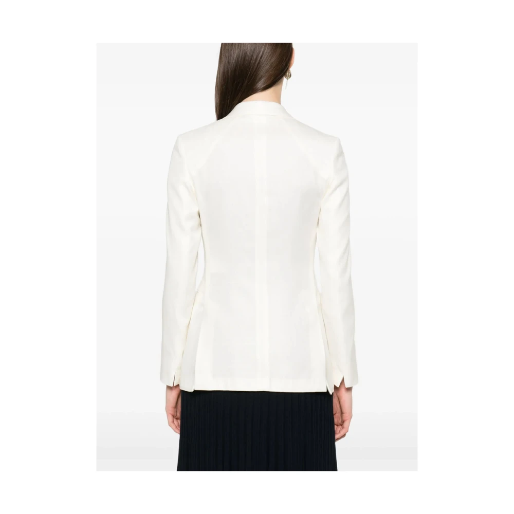 Lardini Beige Double-Breasted Jas met Splitmanchetten White Dames
