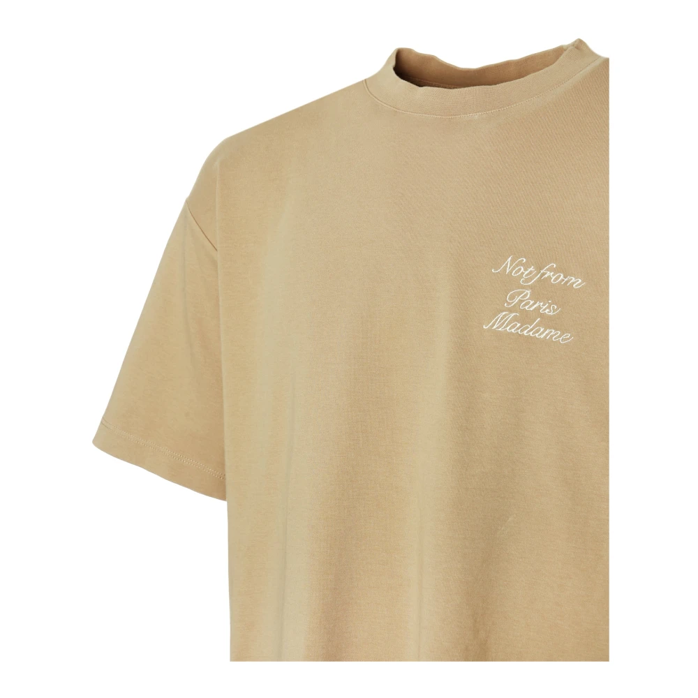 Drole de Monsieur Calligraphy Slogan T-Shirt Brown Heren