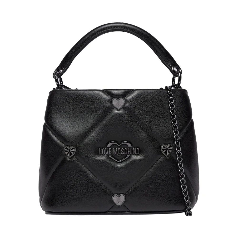 Love Moschino Zwarte eenvoudige handtas met schouderband Black Dames
