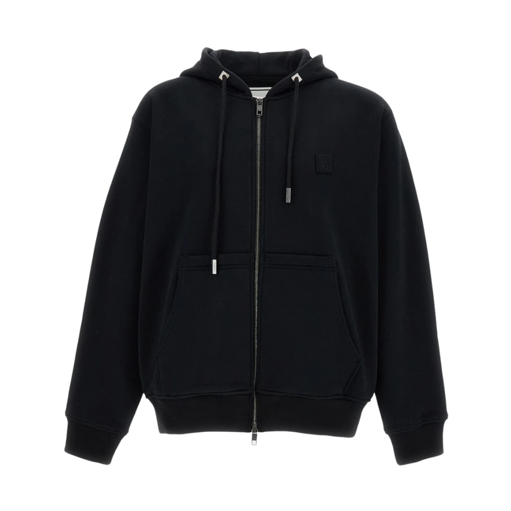 Wooyoungmi Men's Black Back Logo Hooded Zipup - Zip-Throughs - L - Sweatshirts & Hoodies