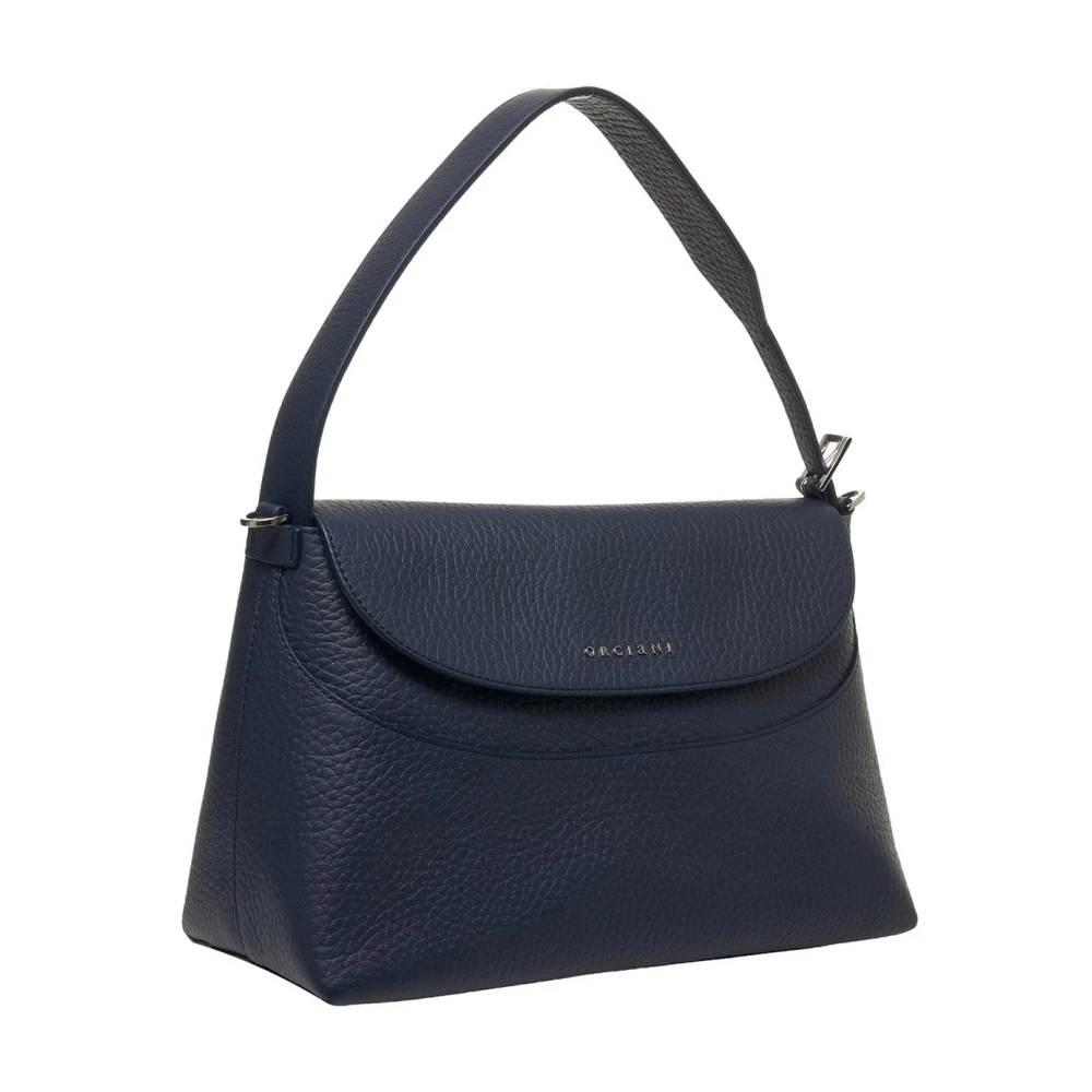 Orciani Blauwe Leren Schoudertas Stijlvol Ontwerp Blue Dames