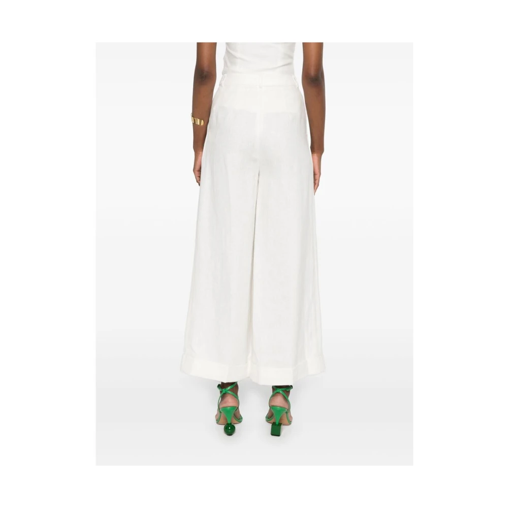 Faithfull the Brand Witte Linnen Wijde Broek White Dames