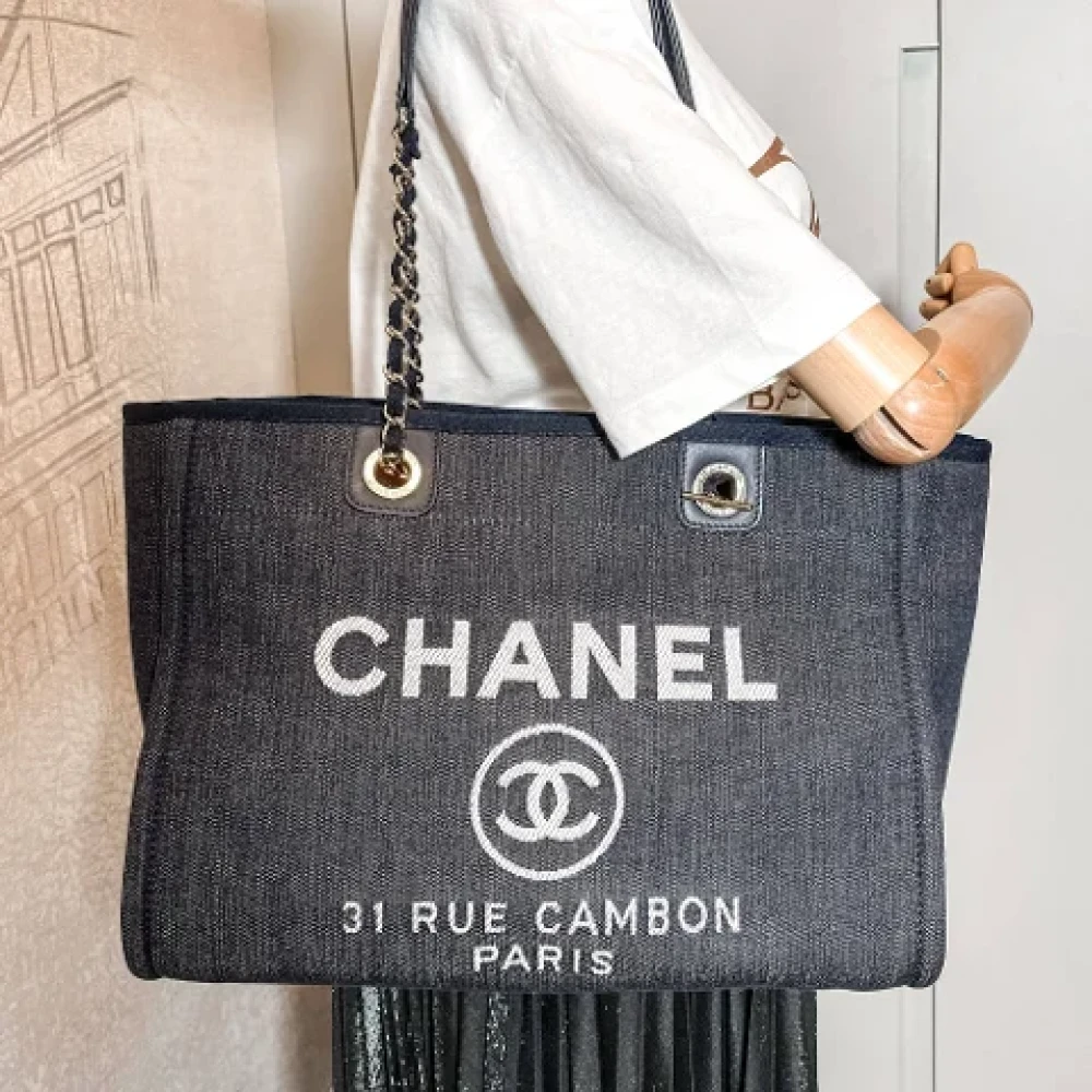 Chanel Vintage Pre-owned Denim chanel-bags Blue Dames
