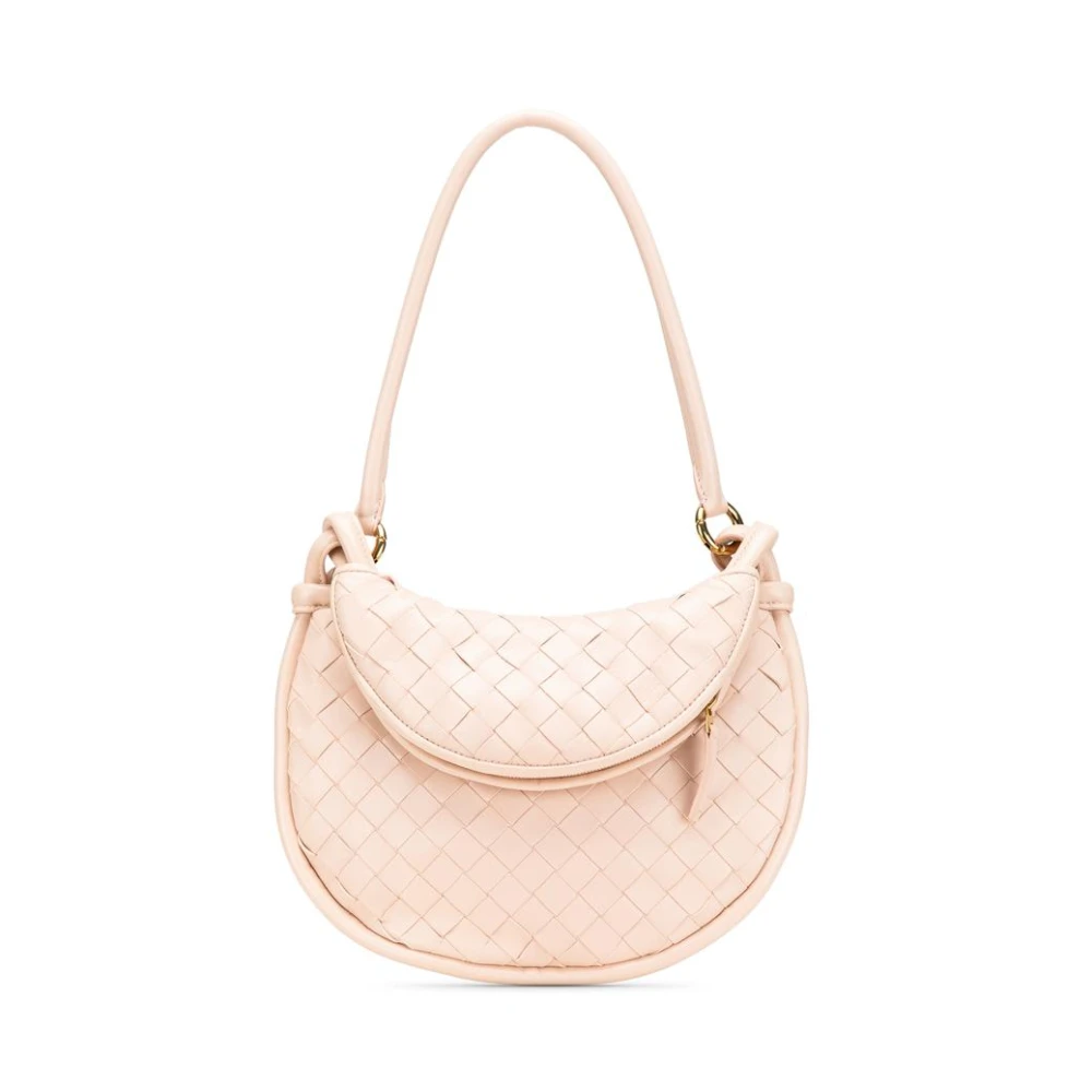 Bottega Veneta Vintage Women's Pink Pre-Owned Small Nappa Intrecciato Hobo With Removable Pouch