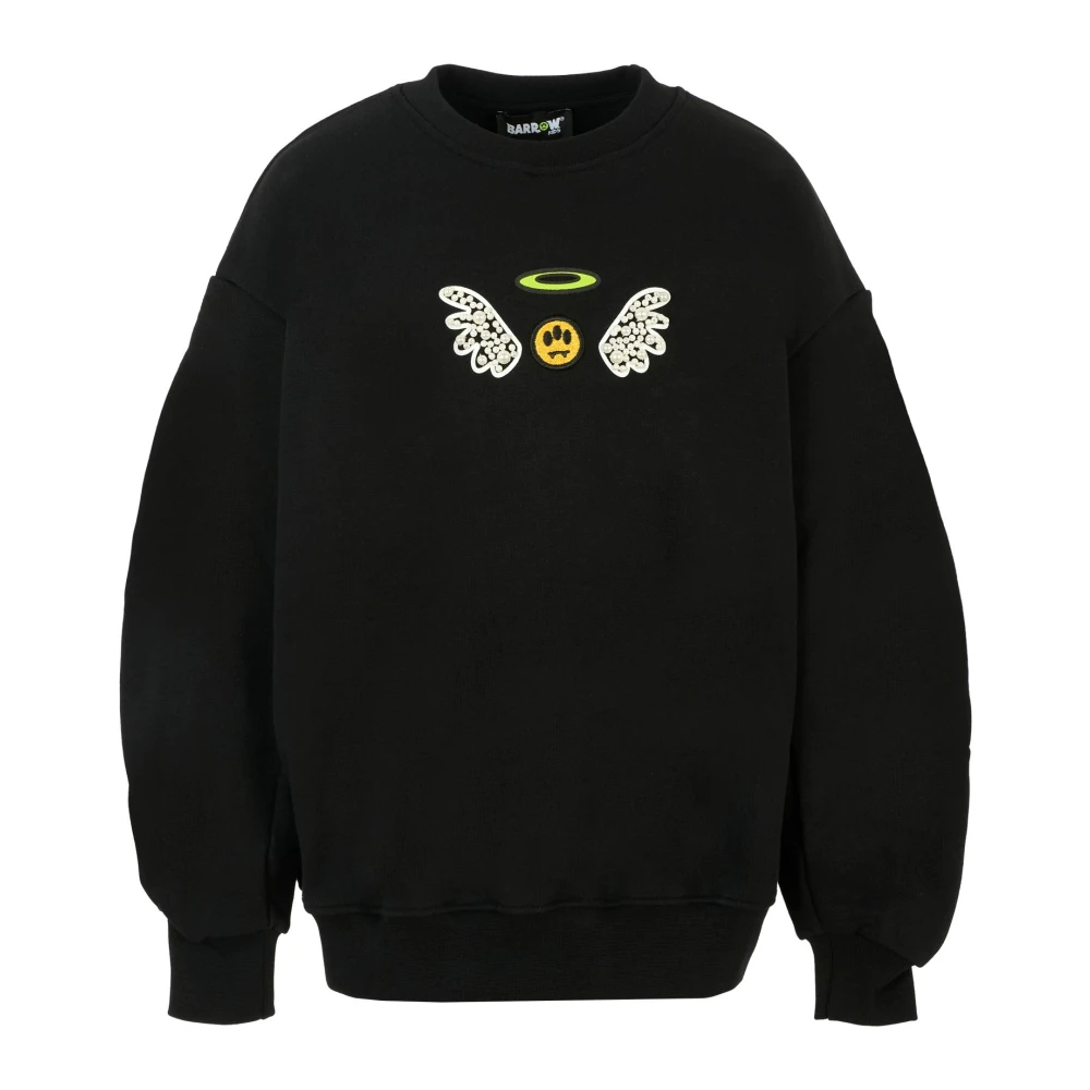 Barrow Black Kids Sweatshirts, Unisex, 12 Y, Bear Sweatshirt With Smiley
