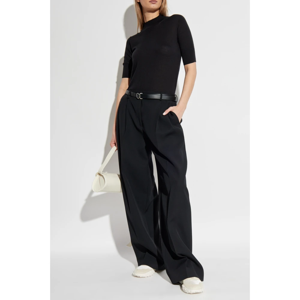Jil Sander Top met opstaande kraag Black Dames