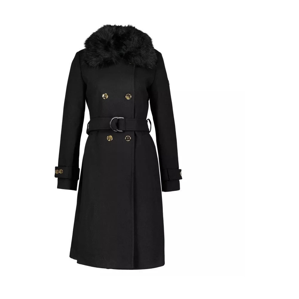 Hollies Elegante double-breasted jas met gouden knopen Black Dames