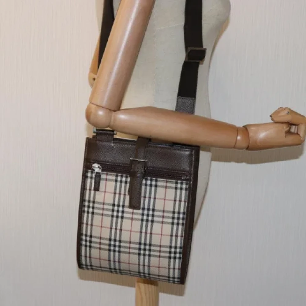 Burberry Vintage Pre-owned Canvas shoulder-bags Beige Dames