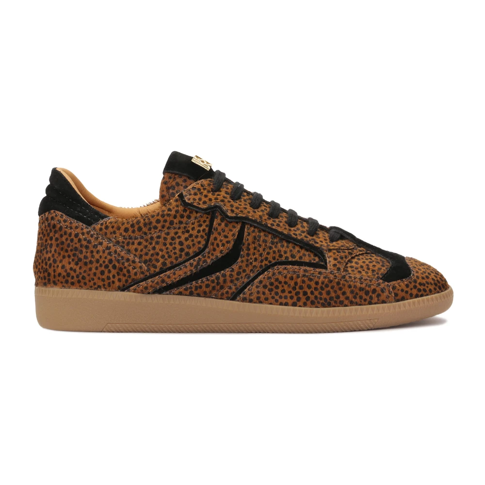Kazar Leren sneakers met natuurlijke borstelharen Dames Schoenen Bruin