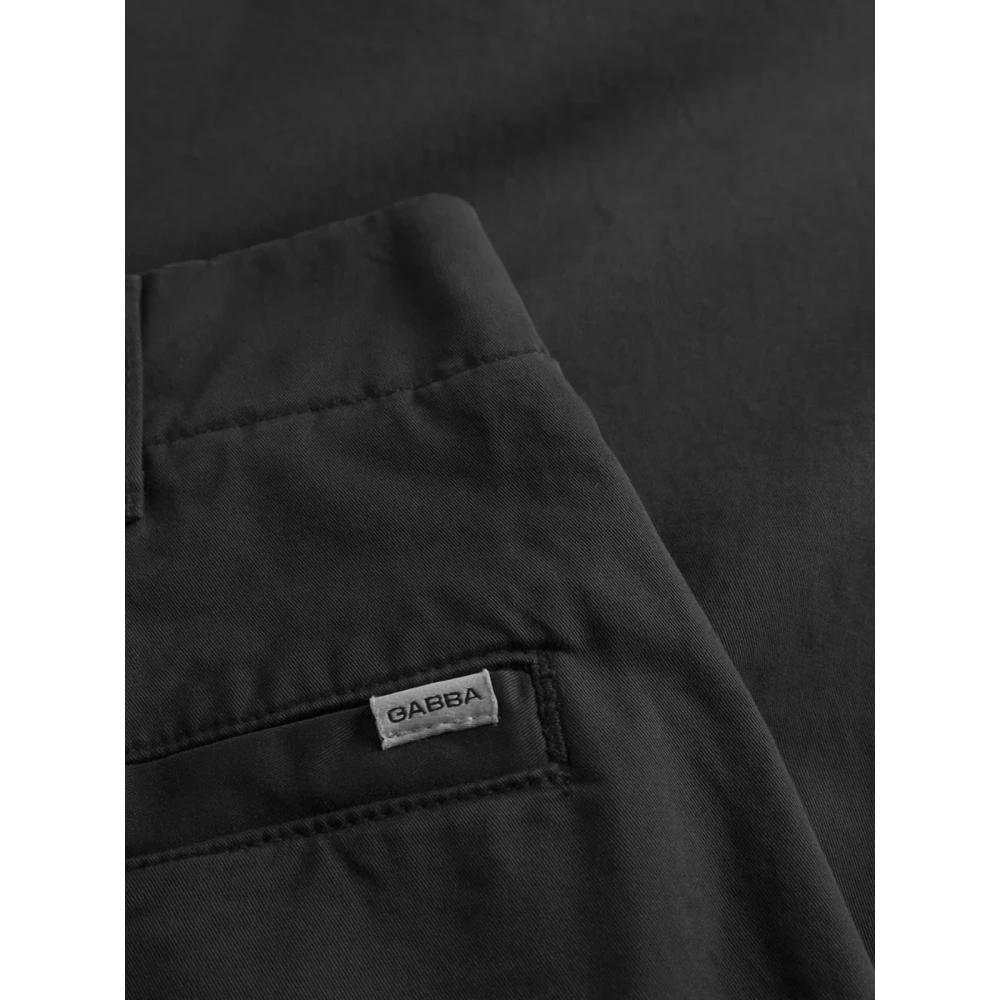 Gabba Zwarte Geplooide Chino Broek Black Heren