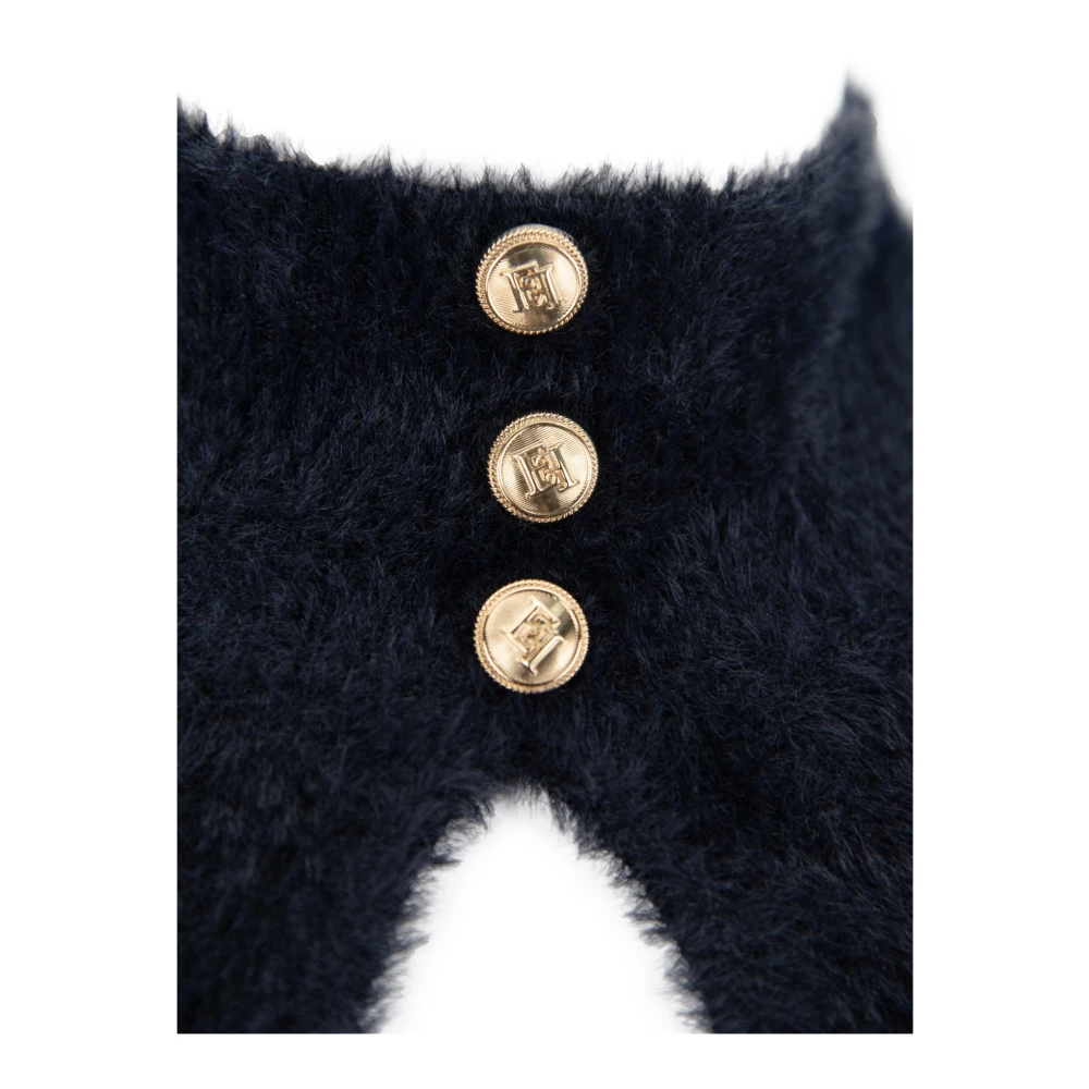 Elisabetta Franchi Korte jurk met hoge hals Black Dames