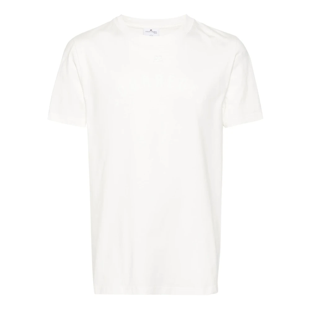 Courrèges Witte Katoenen T-shirt met Logoprint White Heren