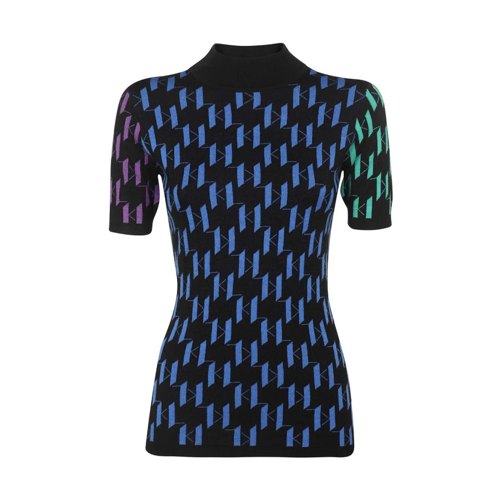 Karl Lagerfeld Monogram Print Katoenen Top Multicolor Dames