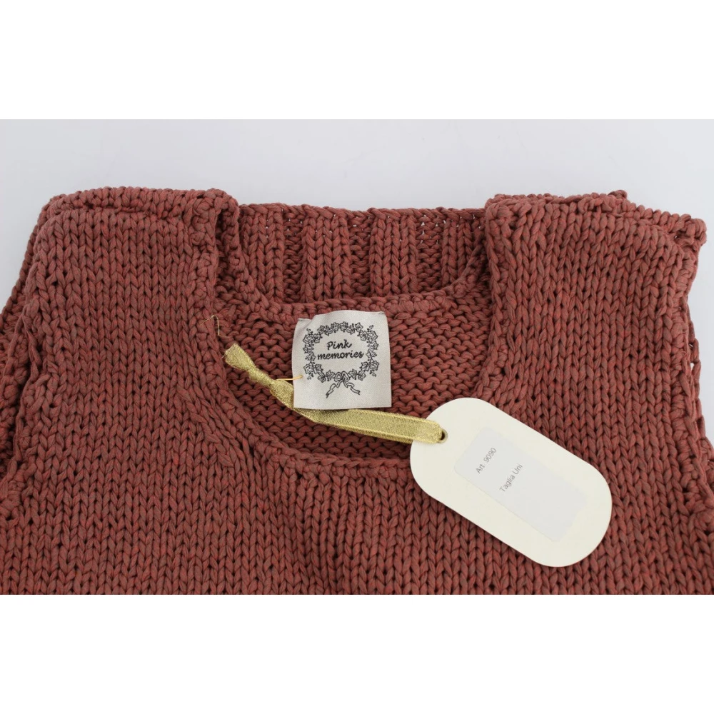Pink Memories Rode Mouwloze Gebreide Vest Trui Red Dames