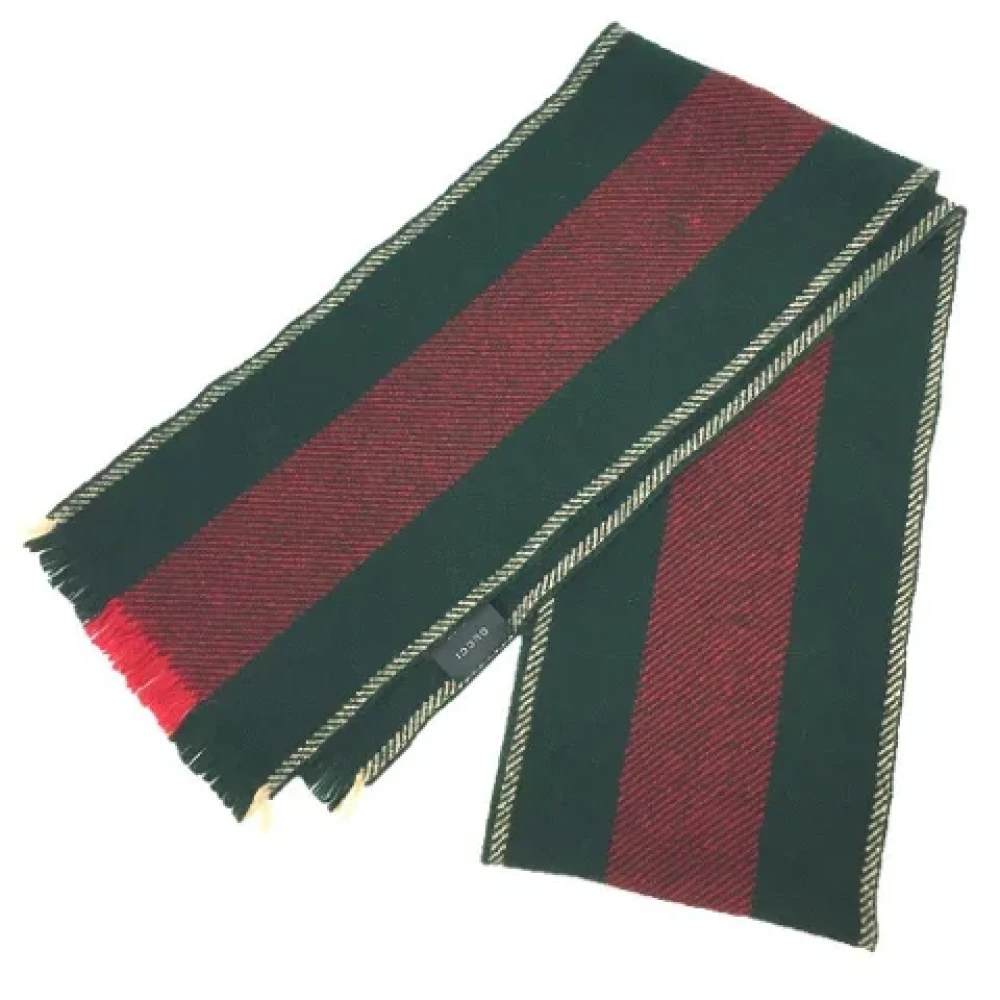 Gucci Vintage Pre-owned Wool scarves Green Dames