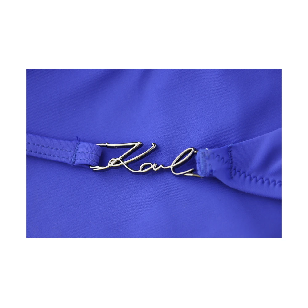 Karl Lagerfeld Asymmetrische Blauwe Badpak Blue Dames
