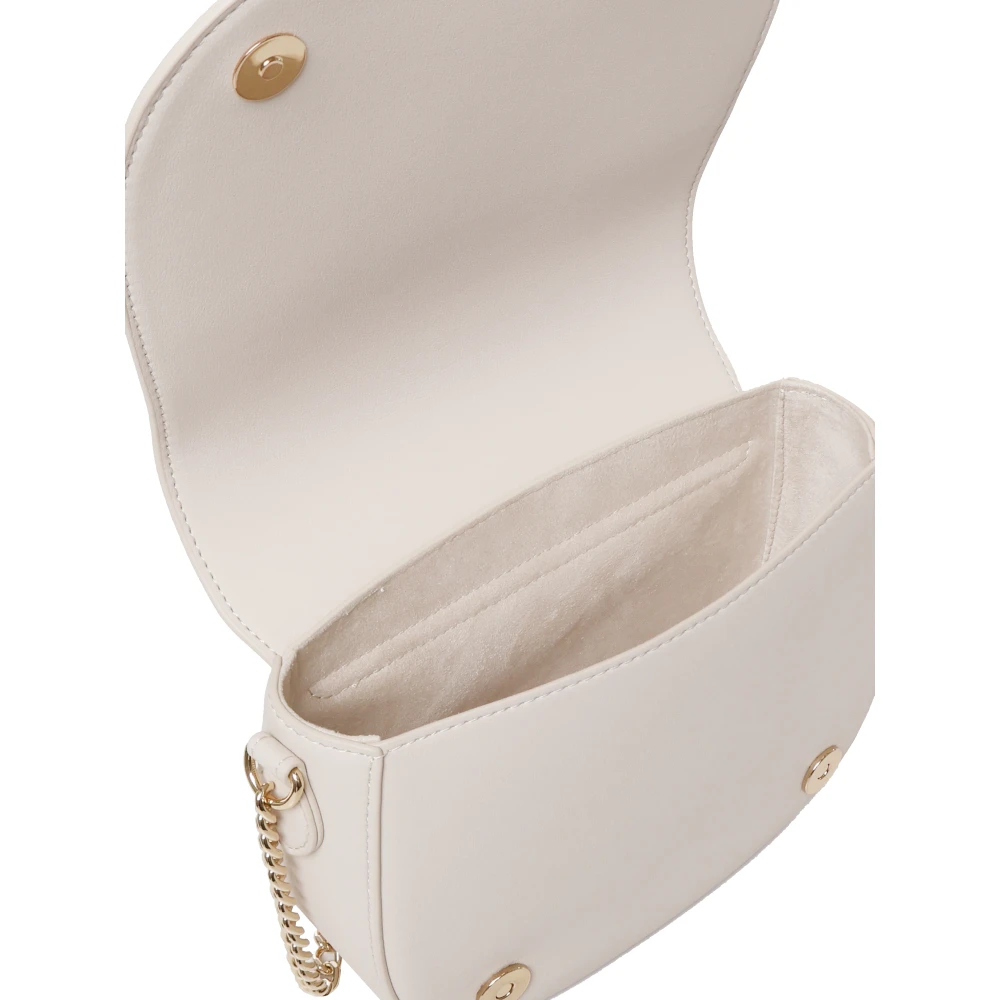 Love Moschino Witte Schoudertas met Gouden Logo White Dames