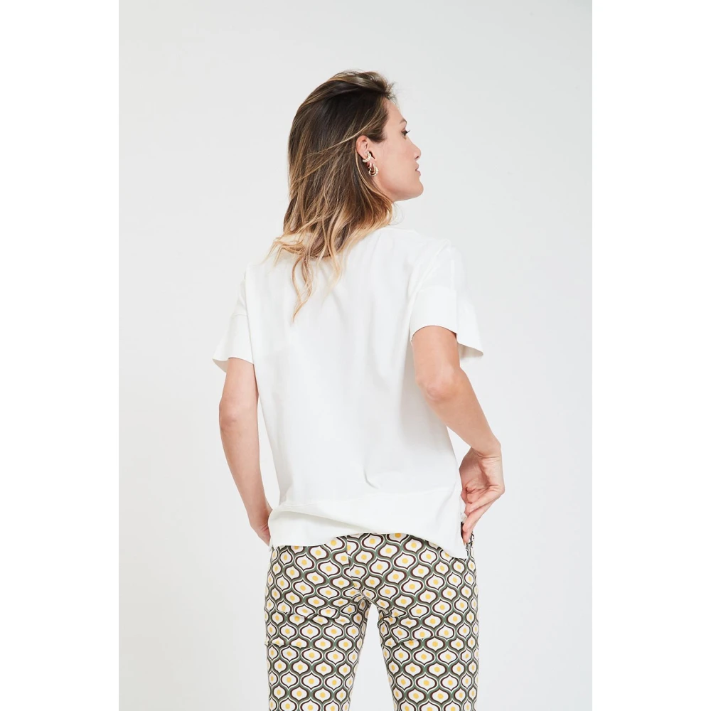 Alpha Studio Boxy T-shirt voor modebewuste vrouwen White Dames