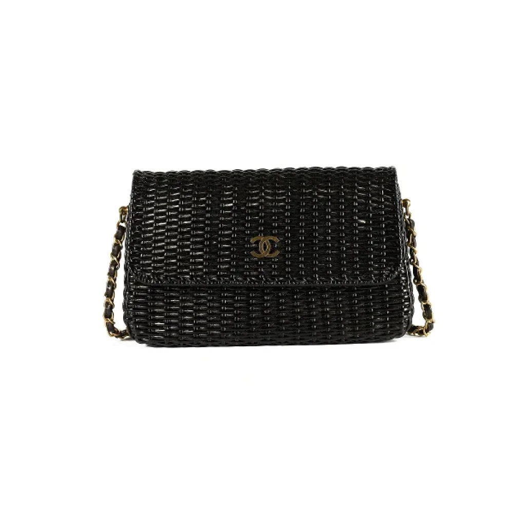 Chanel Vintage Pre-owned Leather shoulder-bags Black Dames