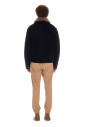 veste-bleue-a-zip-avec-col-shearling-detachable