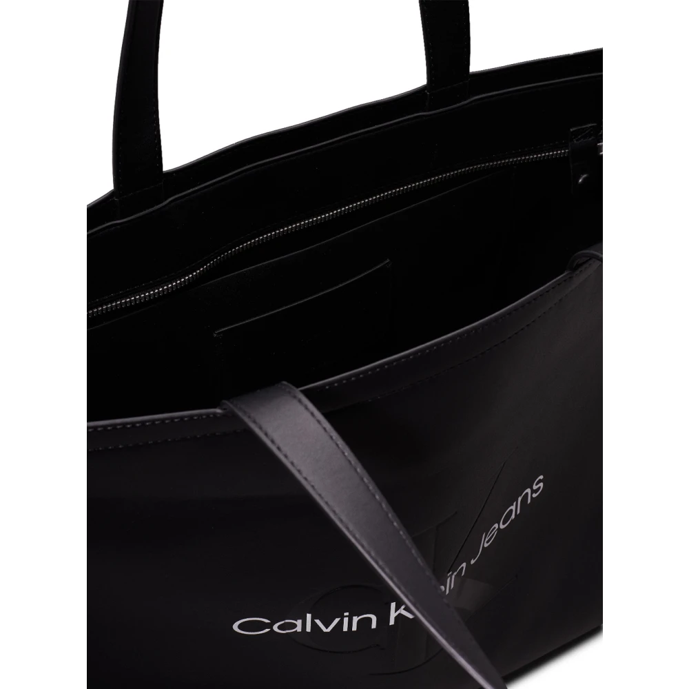 Calvin Klein Monogram Shopping Bag Tote Zwart Black Dames