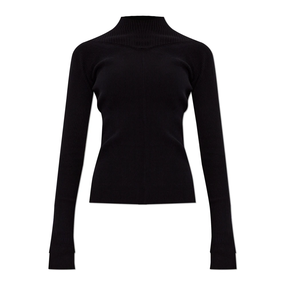 Victoria Beckham Geribbelde top Black Dames