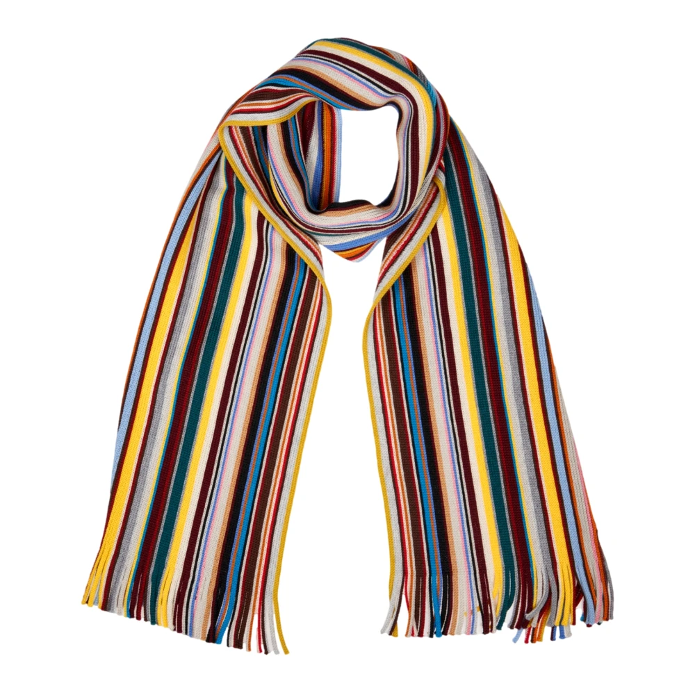 Paul Smith MultiColour Spectrum Stripe Merino-Wollen Sjaal Multicolor Heren
