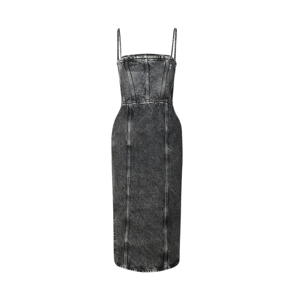 Icon Denim Grijze Denim Sheath Jurk met Split Gray Dames