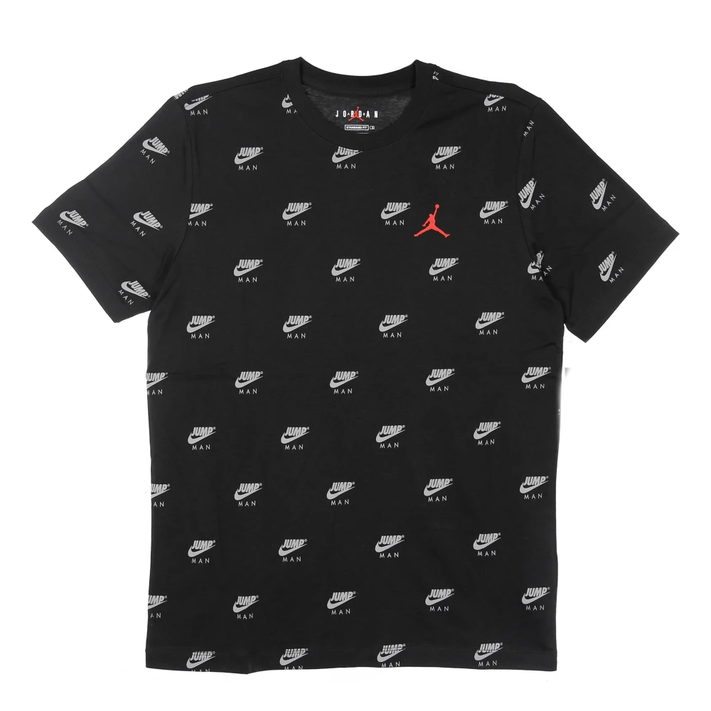 Jordan Gedrukte Crew Tee Rood Zwart Wit Black Heren