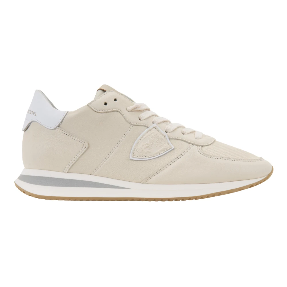 Philippe Model Leren Vetersneakers voor Vrouwen Dames Schoenen Beige