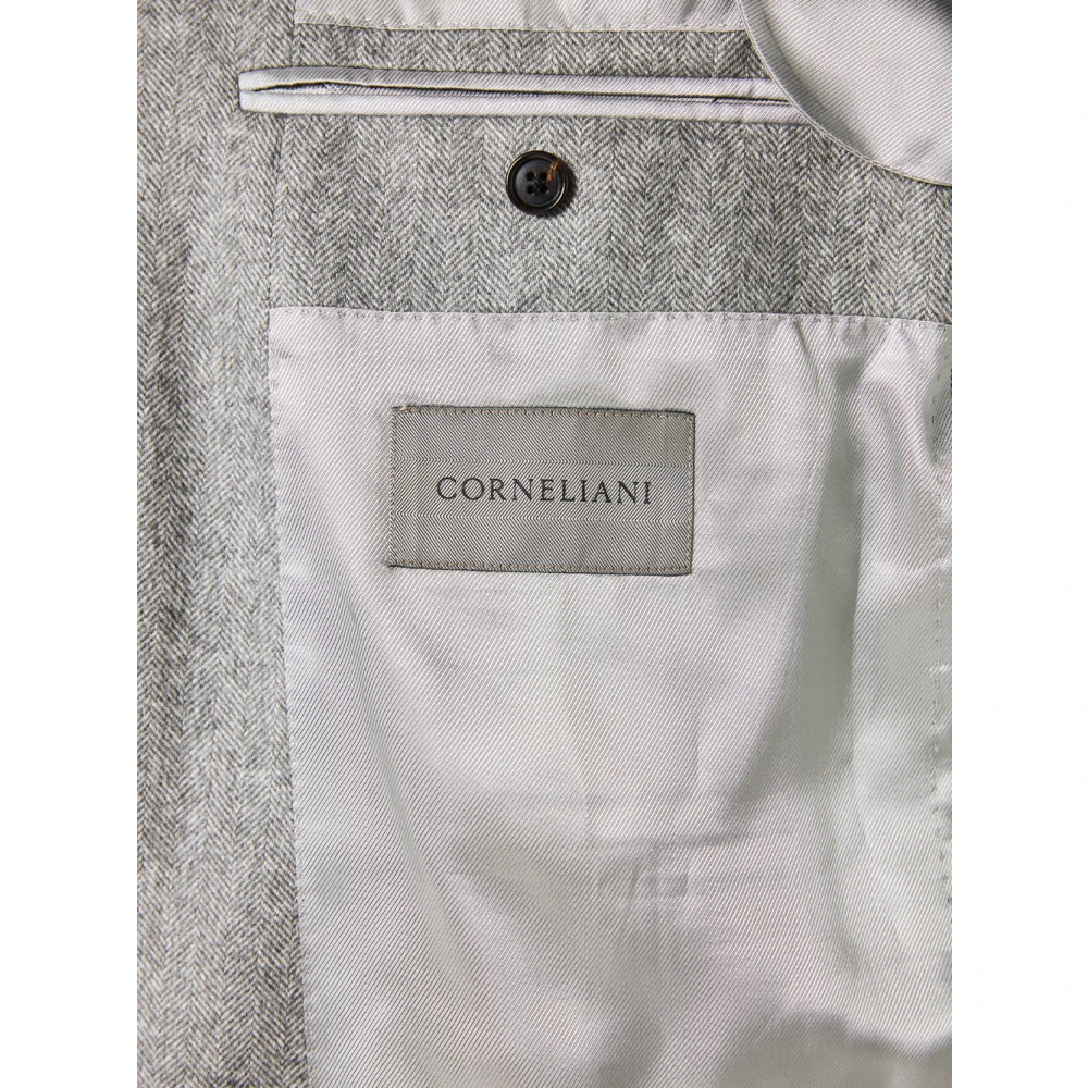 Corneliani Luxe Zijde Kasjmier Jas Gray Heren