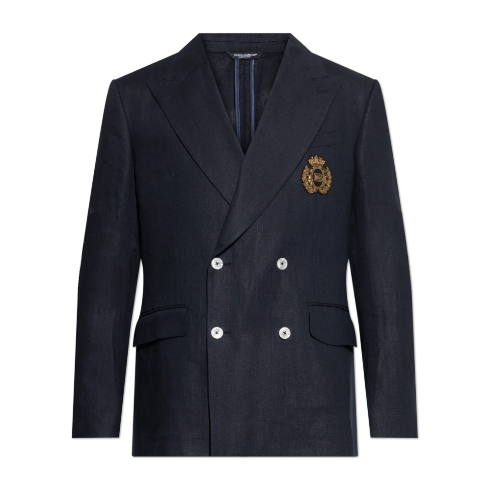 Dolce & Gabbana Uomo Blu - Blazer In Lino - Jackets - L