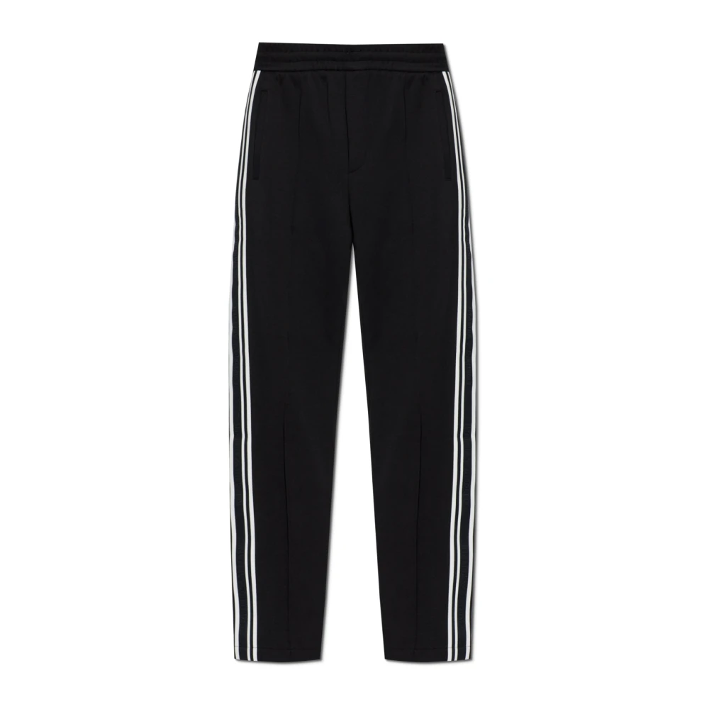 Emporio Armani Diagonale Ribbed Sweatpants Black Heren