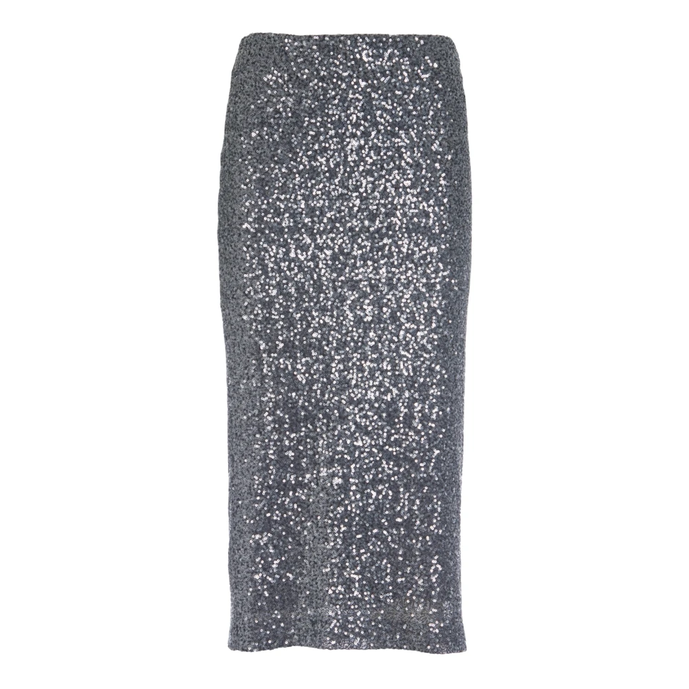 Ottod'Ame Midi Rok in Trendy Stijl Gray Dames