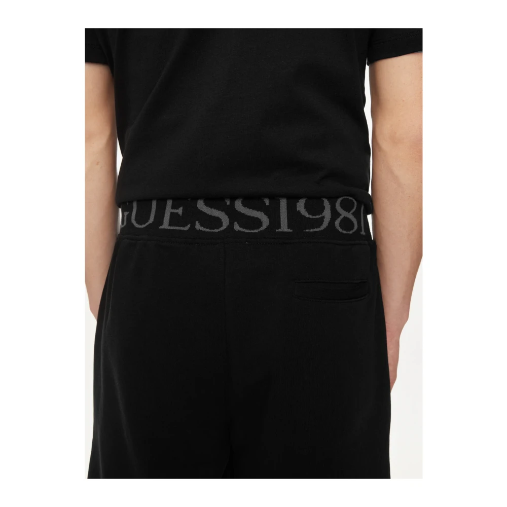 Guess Zwarte Logo Bermuda Shorts Black Heren