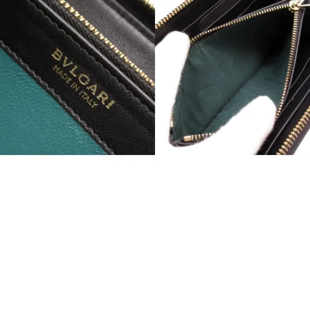 Bvlgari Vintage Pre-owned Leather wallets Black Dames