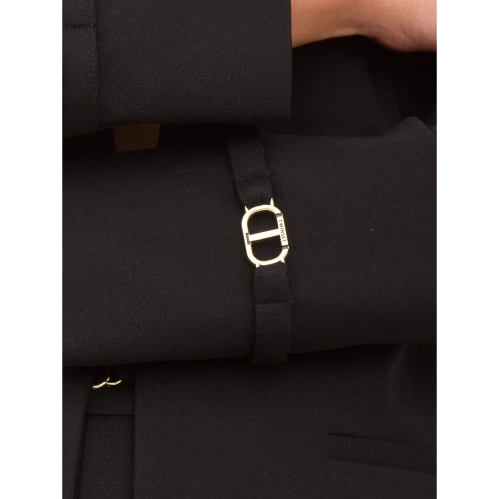 Twinset Elegante Zwarte Blazer voor Vrouwen Black Dames