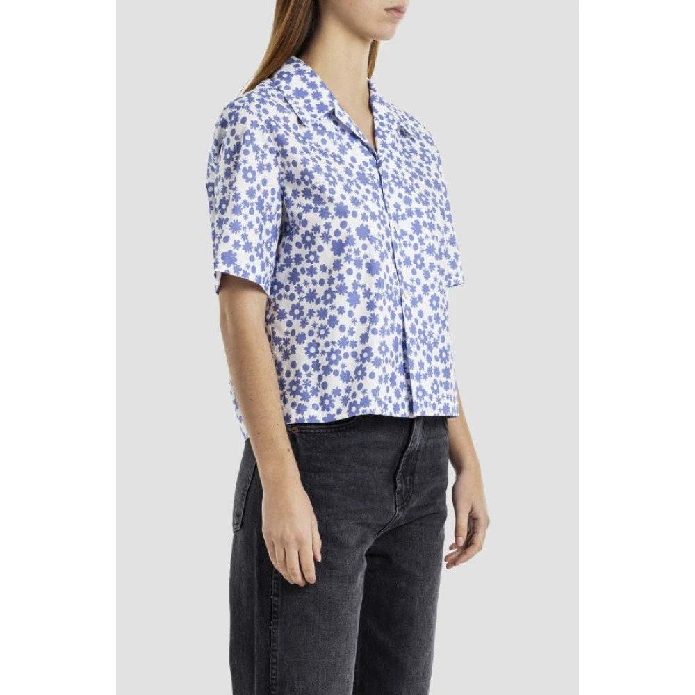 Marni Blauwe Bloemen Zomer Shirt Blue Dames