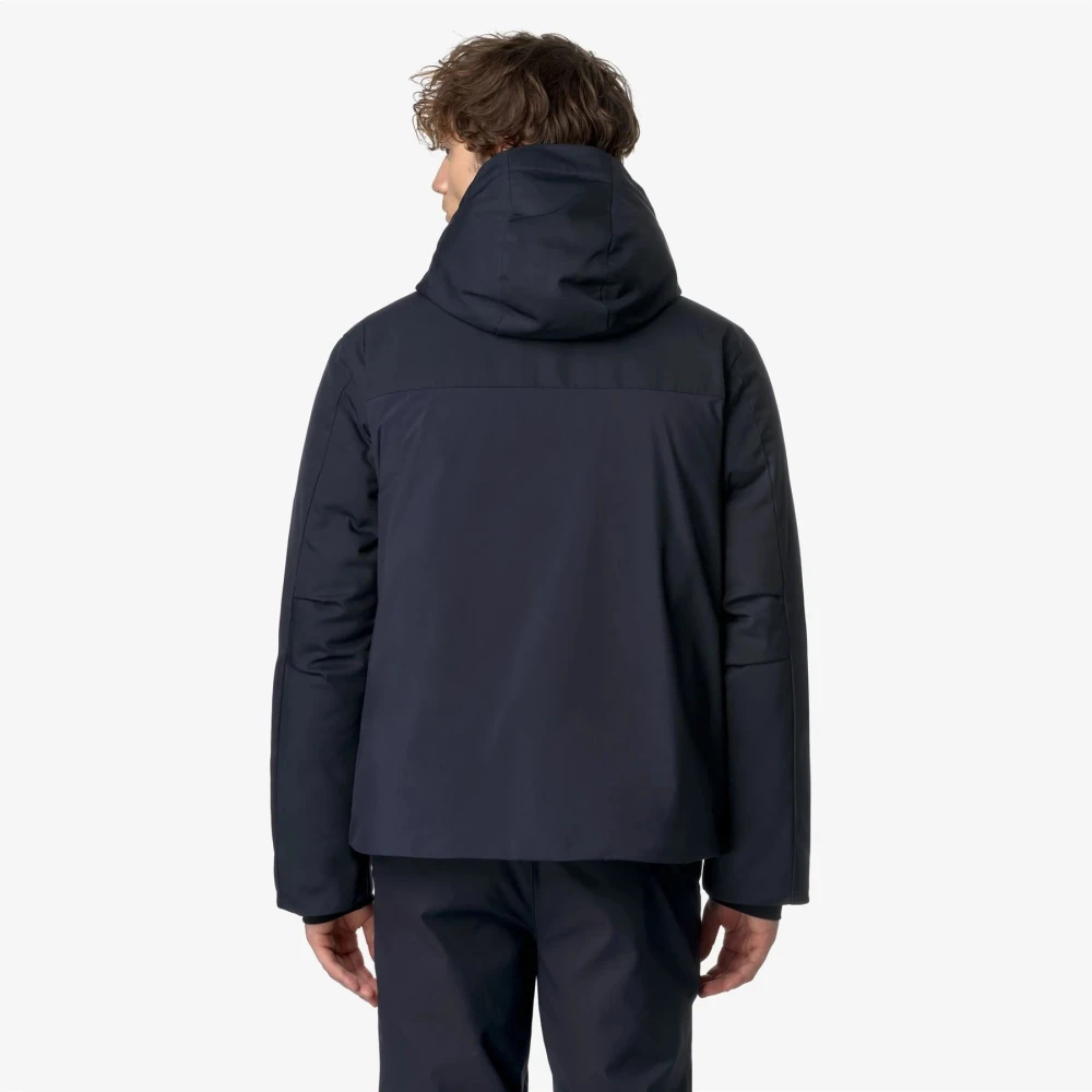 K-way Heren Twill Stof Korte Jas Blue Heren