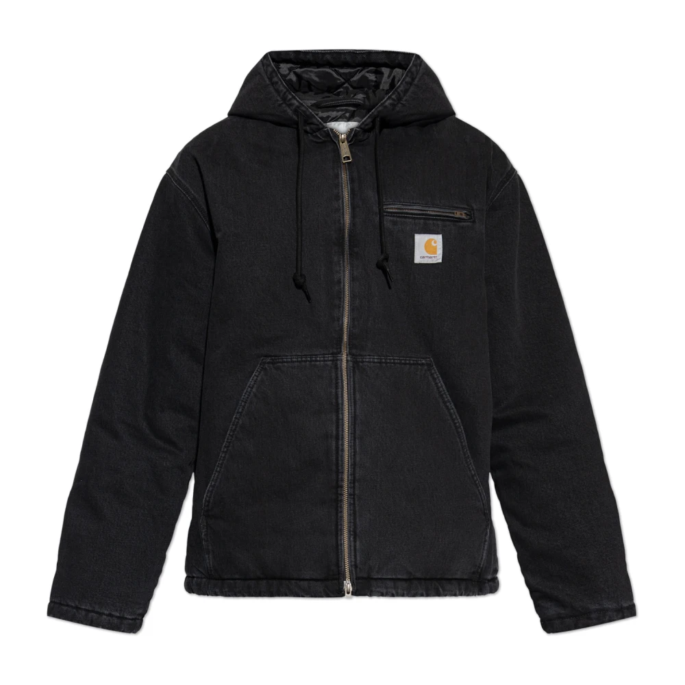 Carhartt Wip Men's Black Light Jackets, L, Insulated Jacket With Logo
