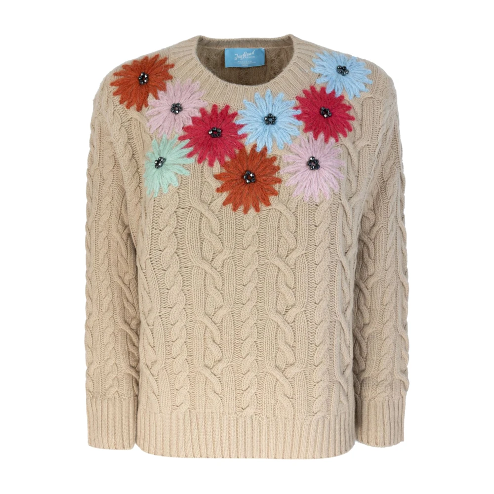 Weekend Max Mara Gebreide pullover van wol met bloemenapplicaties