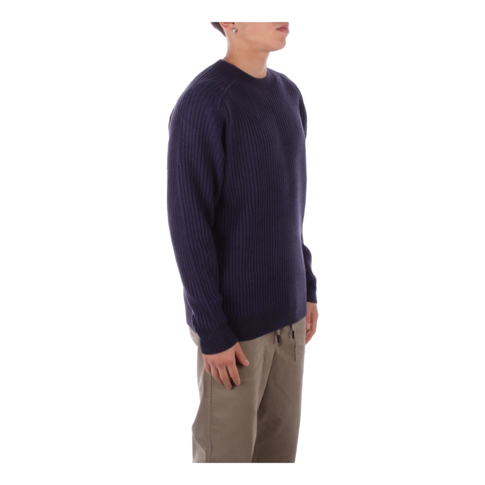 Suns Logo Sweaters Regular Fit Cotton Blend Blue Heren