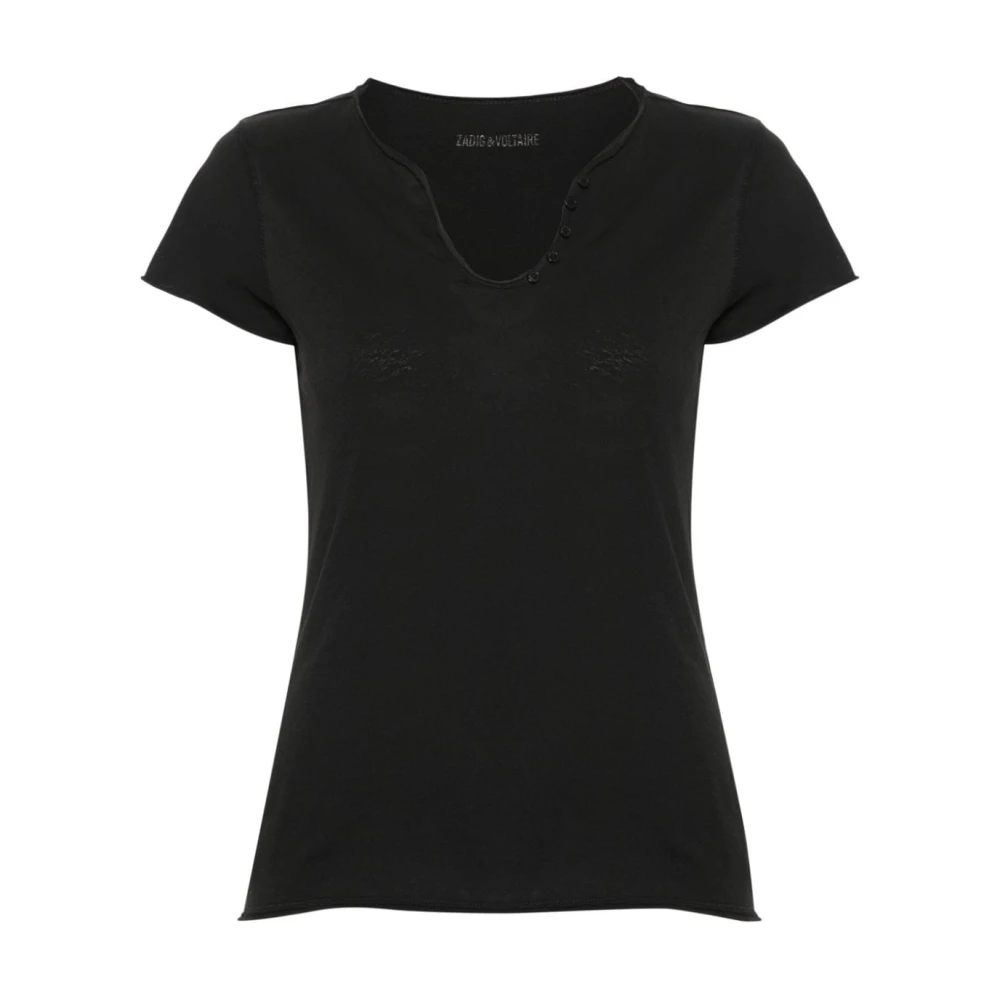 Zadig & Voltaire Zwart Peace Love T-shirt Black Dames