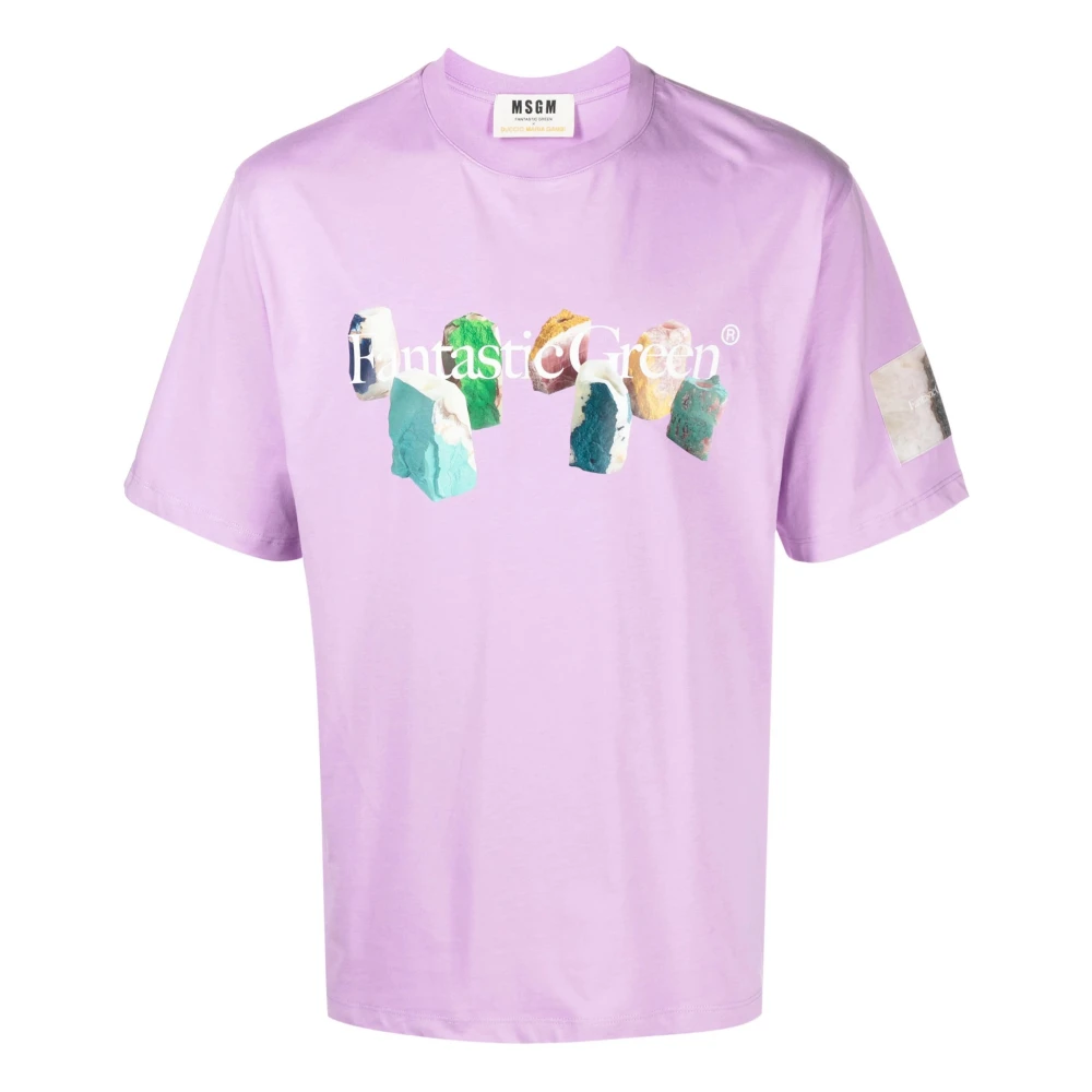 Msgm Lila T-shirts en Polos Purple Heren