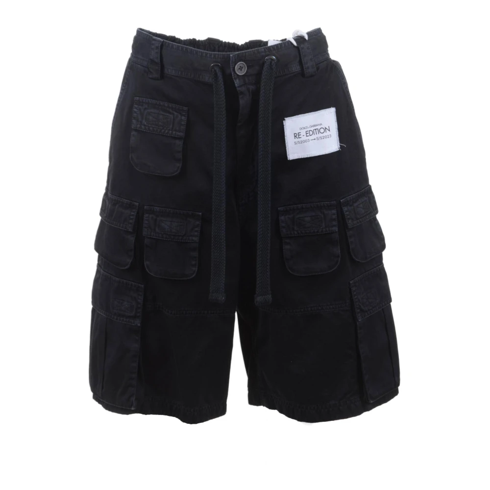 Dolce & Gabbana Cargo Bermuda Shorts Re-Edition Black Heren
