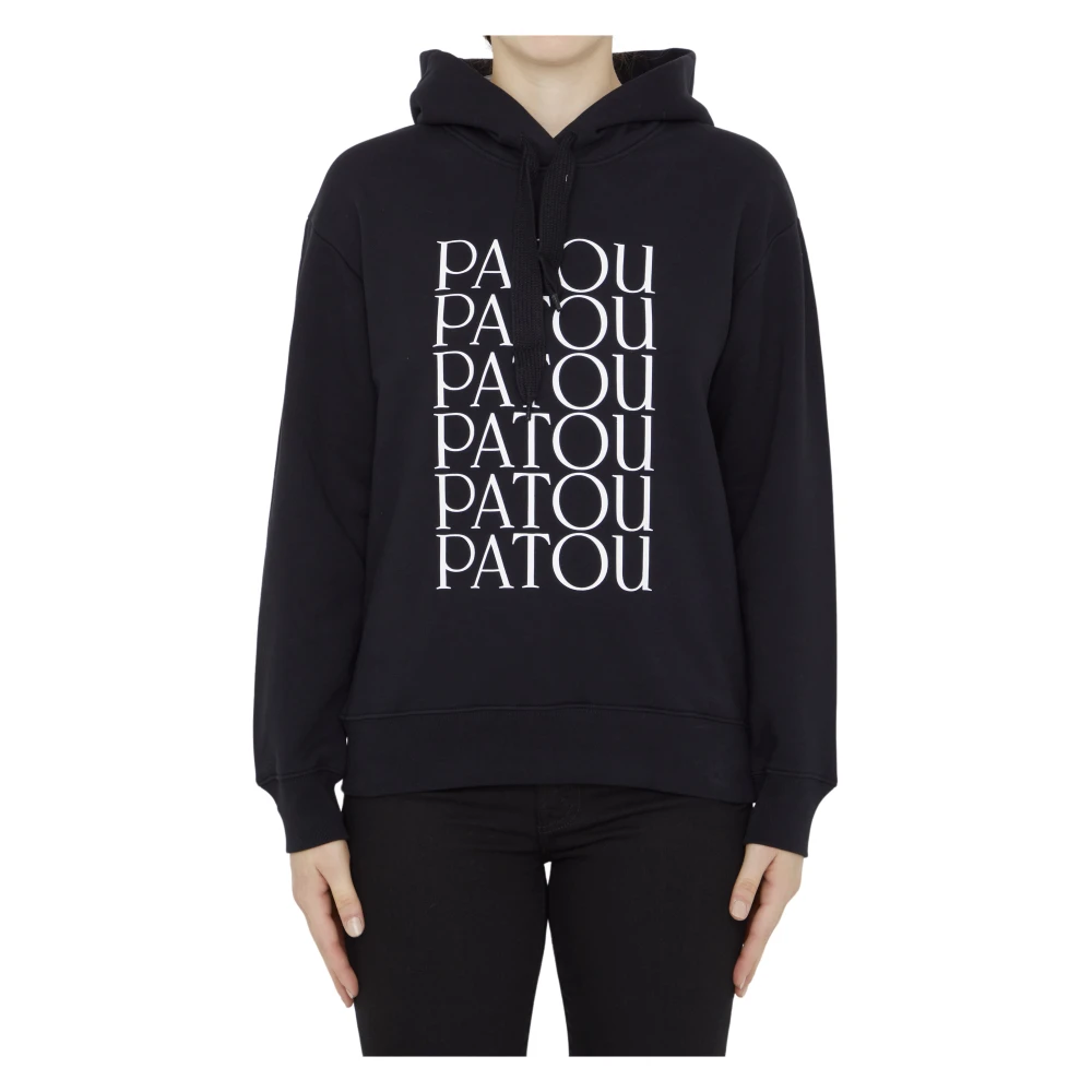 Patou Zwarte katoenen hoodie met -print Black Dames