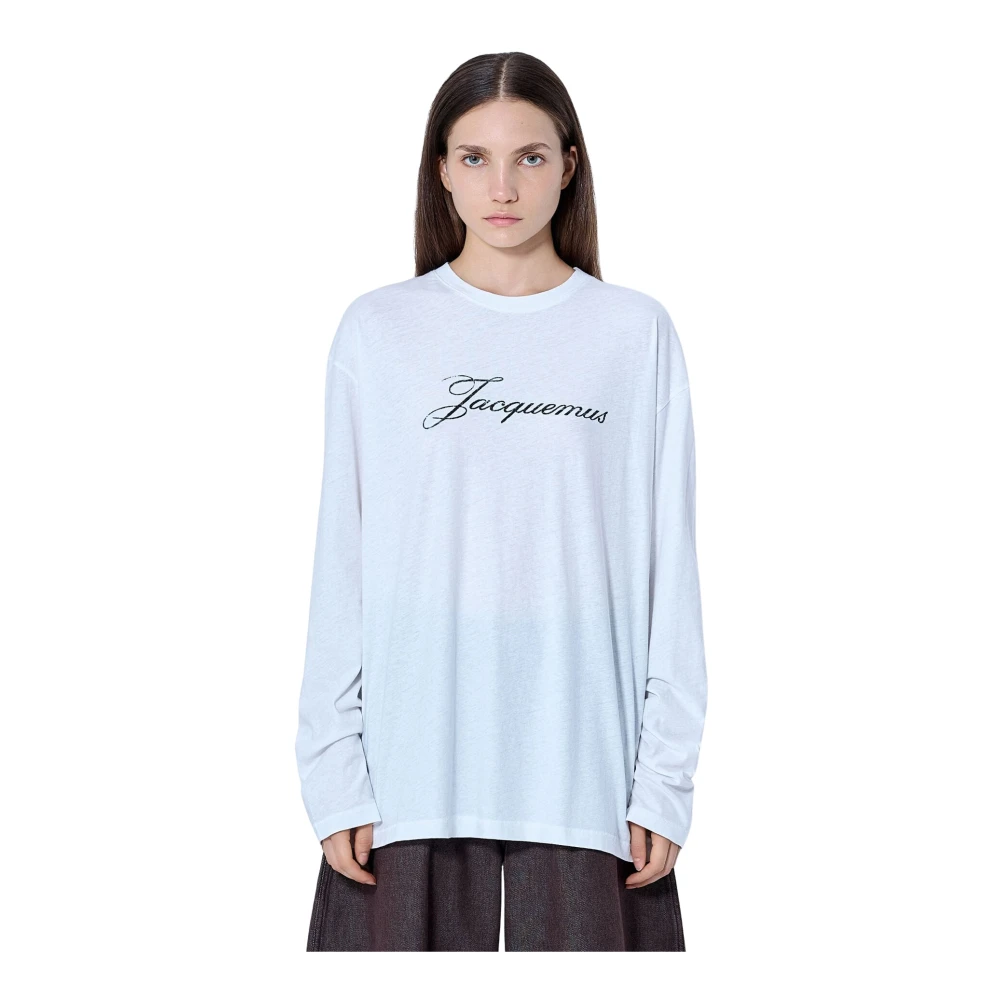 Jacquemus Donna Bianco Long Sleeve T-Shirt - Woman T-Shirts Xs - Immagine 5