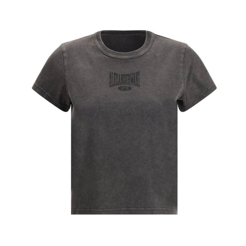 Alexander wang Retro Monogram Grafische Crop Tee Black Dames